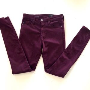 AG The Farrah Skinny Jeans High Rise in Burgundy